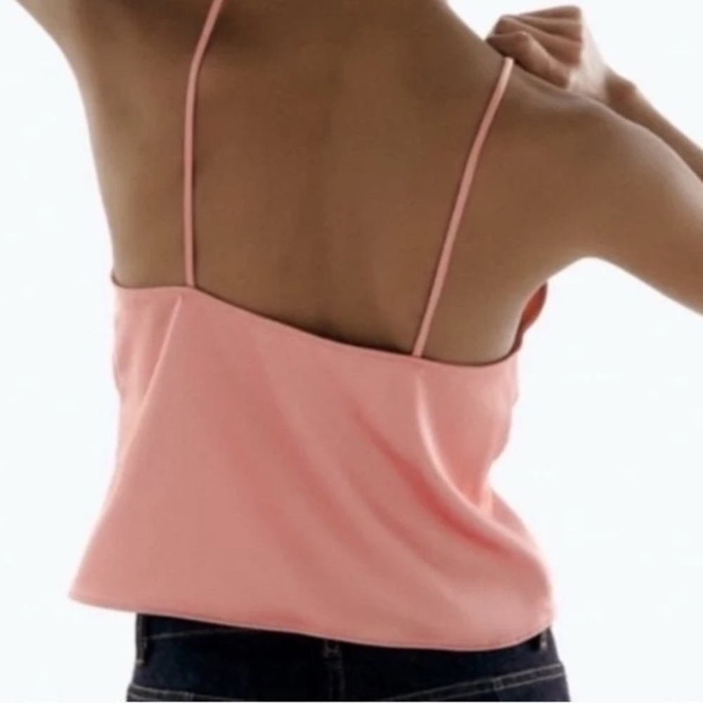 Zara Satin Pink Cami Top - Picture 3 of 4
